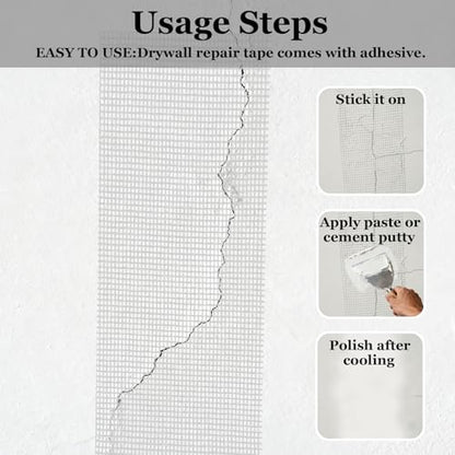 Acuteye Drywall Mesh Tape, 6IN X 90FT 100% Fiberglass 8 Mesh Self Adhesive