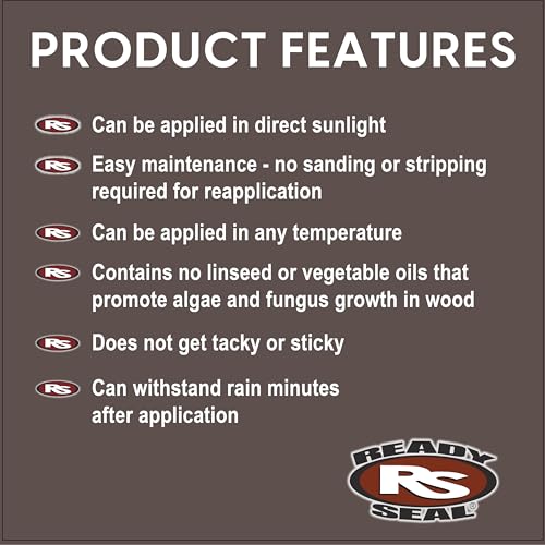 Ready Seal 7966104 5 gal Pail Exterior Wood Stain & Sealer, Light Oak - color: Light Oak, size: 5 Gallon