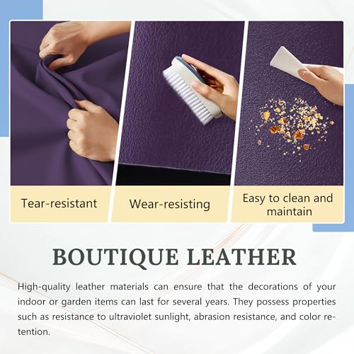Faux Leather Sheets,Marine Vinyl Fabric,Faux Leather for Crafts. - color: Purple, size: 1/3 Yard