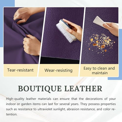 Faux Leather Sheets,Marine Vinyl Fabric,Faux Leather for Crafts. - color: Purple, size: 1/3 Yard