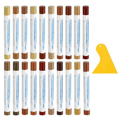uxcell 20Pcs Wood Filler Sticks 20 Colors Mixed & Red Oak Series - color: Mixed Red Oak Series