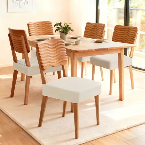 Songrey Waterproof Chair Covers for Dining Chairs, Set of 4, Beige - color: Beige