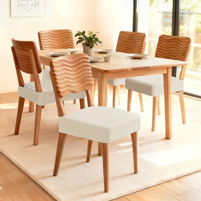 Songrey Waterproof Chair Covers for Dining Chairs, Set of 4, Beige - color: Beige