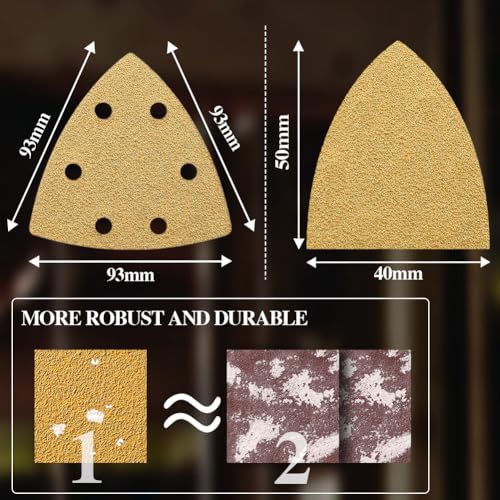186PCS Oscillating Tool Sandpaper Kit MultiTool Detail Sander pads Include Triangle & Finger Sandpapers fit DeWalt Tools etc Sanding Door Frame Old Furniture Wide range of grits for different projects - style: 186pcsMixed set 93mmTriangle & Finger