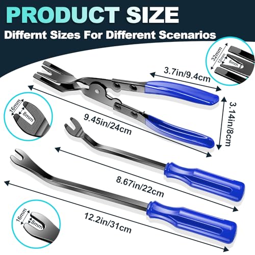 Keze 7 Pcs Auto Plastic Trim Removal Pry Tool & Clip Plier Remover Kit-Blue - color: Blue-Auto Trim Removal Pry Tool
