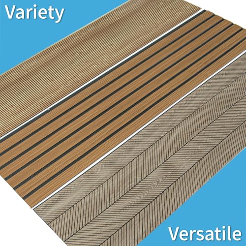 Art3d Herringbone Slim Slat Wall Panels, 104" x 12", 4-Pack, Weathered Teak - color: Herringbone Weathered Teak