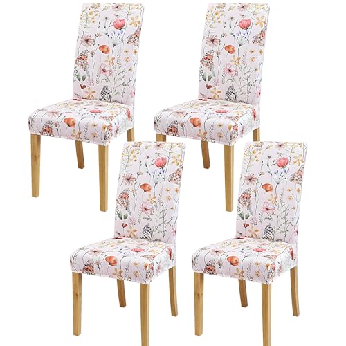 Dining Chair Covers, Stretch Seat Covers, Washable Furniture Protector - color: Full Garde, size: ‌Milk Silk