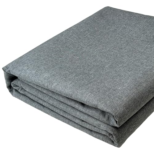 LaSilk- Premium Upholstery Fabric by the Yard, 57" Wide Thicken Faux Linen Fabric for Couch, Sofa, Chair, Pillow Cover (Deep Grey, 3 Yard) - color: Deep Grey, size: 3 yard