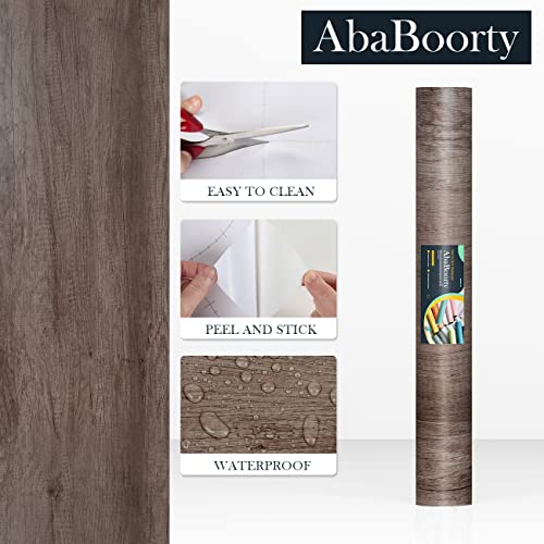 AbaBoorty 85''x15.8'' Classic Gray Oak Wood Wallpaper Peel and Stick Wood Look Vinyl Wrap for Cabinets Shelves - size: 15.8"W x 85"L
