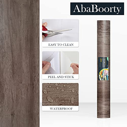 AbaBoorty 85''x15.8'' Classic Gray Oak Wood Wallpaper Peel and Stick Wood Look Vinyl Wrap for Cabinets Shelves - size: 15.8"W x 85"L
