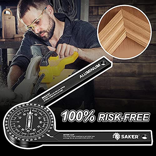 Saker Miter Saw Protractor and Saker Contour Gauge Profile Tool-Unlimited Connection Precisely Copy Irregular Shape Duplicator (2 Pieces) Deep Hole Pencil