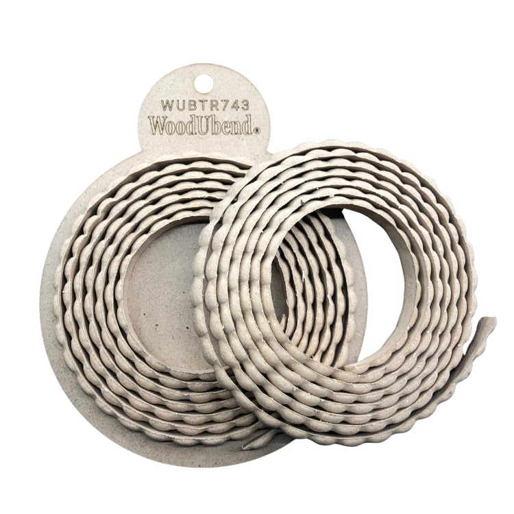 WoodUBend Pack of Two Modern Bead Trims TR743-215x1x0.5cm - Heat Bendable & Flexible Wood Trims - DIY Craft, Furniture & Home Decor - Easy to Apply & Paint - Versatile & Reusable - size: TR743WUB