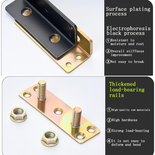 Bed Rail Brackets Bed Frame Hardware Black - color: Black, size: Medium