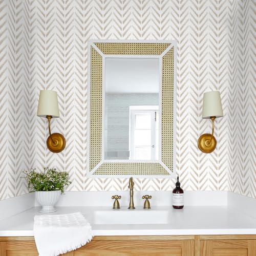 Herringbone Peel and Stick Wallpaper Boho Neutral 393in17.3in - size: 17.3" x 393"