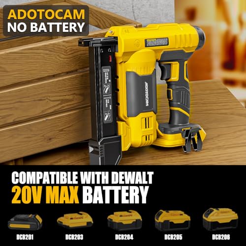 Cordless Brad Nailer for Dewalt 20V Battery (Tool Only), 2 in 1 Cordless Nail Gun with 1000 Nails and 500 Staples, Nail Gun Battery Powered for Home Improvement & Woodworking