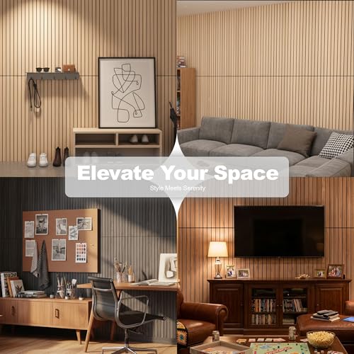 WoveN SounD Acoustic Wall Panels, Natural Oak, 10 Pack, 47.2x23.6 in - color: 10 Pack, Natural Oak, Slat Wide