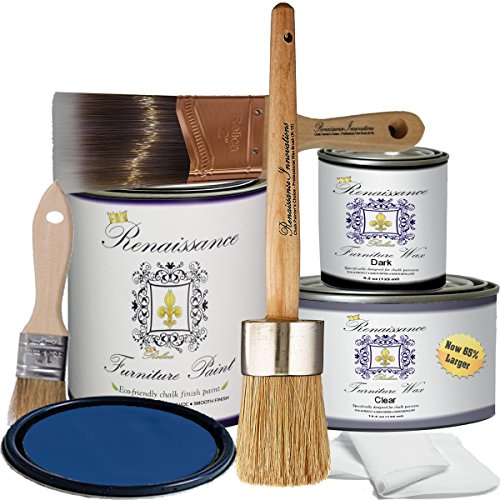 Retique It Chalk Furniture Paint by Renaissance DIY, Wax Kit, 44 Ultramarine - color: 44 Ultramarine