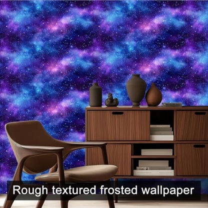 HOMETITUTE Galaxy Space Peel and Stick Vinyl Wallpaper 118.1 x 17.7 Inch - color: Galaxy