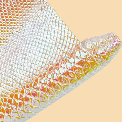 53 x 11.8 Inch Glossy Mirrored Vinyl Fabric Gold Snake Skin Embossed PU Leather Sheets Snake Textured Holographic Synthetic Faux Leather Rolls for DIY Crafts Making Furniture Cover - color: Gold