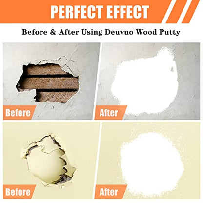 Deuvuo Wood Filler, Wood Putty Filler White - Our Wood Grain Filler Offers a Quick and Lasting Fix for Any Damage or Flaw - Paintable, Stainable, Sandable & Quick Drying - 9.87 Ounce - color: 9.87oz White