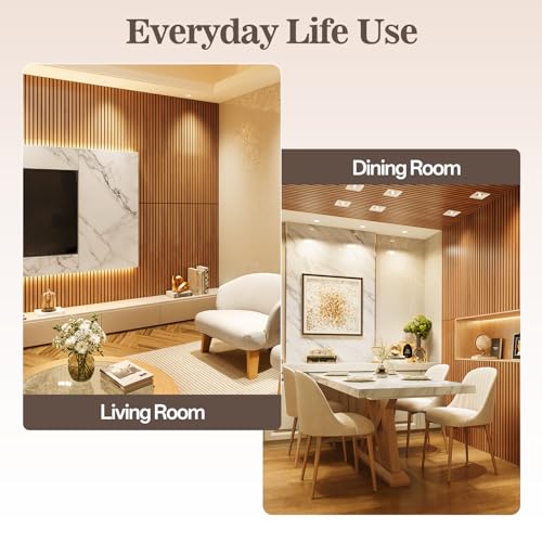 6 Pack Acoustic Wood Panels for Wall 47.24" x 12.79" Soundproof - color: Teak, size: 47" x 12" (6 PCs)