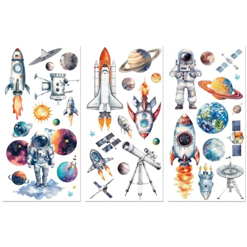 Peacoblue Space Elements Rub On Transfers for Furniture Craft 6"x12" - style: Space Elements