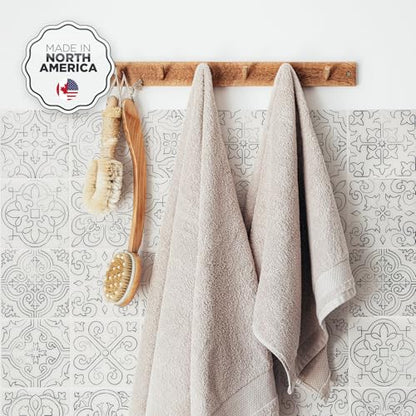 Smart Tiles Peel and Stick backsplash, Square White & Gray, 9"x9" - color: White & Gray