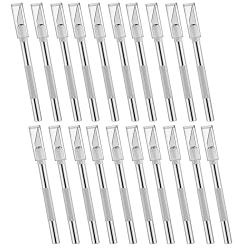 Precision Craft Knife Set - 20 Pack Razor Sharp Hobby Knives with Safety Cap for Phone Repair, Art, Scrapbooking, Stencil