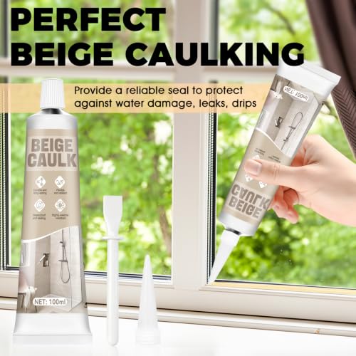 JAOJAO Beige Caulk, Waterproof & Weatherproof, Easy to Squeeze Tube, 100ml - color: Beige, size: 100ML