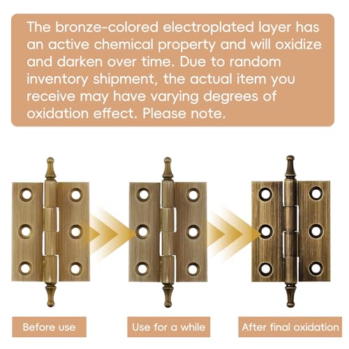 2 Inch Folding Butt Hinges, Brushed Bronze, 2Pcs - color: Brushed Bronze, size: 2 Inches