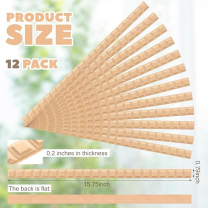 Nuanchu 12 Pcs Unfinished 3D Wood Trim Decor - size: 20mm, style: Grid