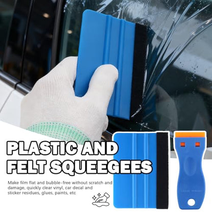 New Car Vinyl Wrap Tool Kit,Essential Car Wrap Kit for Vehicle Vinyl Wrapping Projects,Portable Cars Vinyls Wraps Kits with Vinyls Wraps Magnets/Felt Squeegee/Gloves