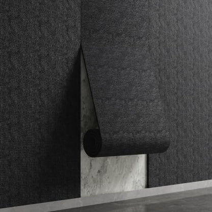 Yutianli 3D Wall Panel Peel and Stick Soundproof Foam Linen Wall Cloth Dark Grey 16.7"x118" Self-Adhesive Decorative Wallpaper Anti-Collision Wall Padding - color: Dark Gray