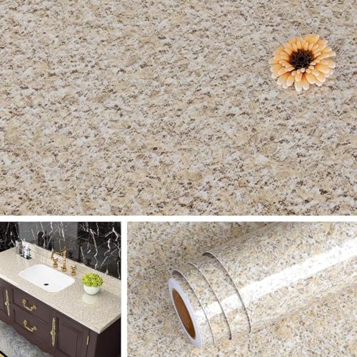 Livelynine 24 X197inch Brown Granite Peel and Stick Countertops Waterproof Contact Paper for Bathroom Counter Top Covers Kitchen Wallpaper Self Adhesive Renter Friendly Countertop Vinyl Wrap Laminate - size: 24" x 197"