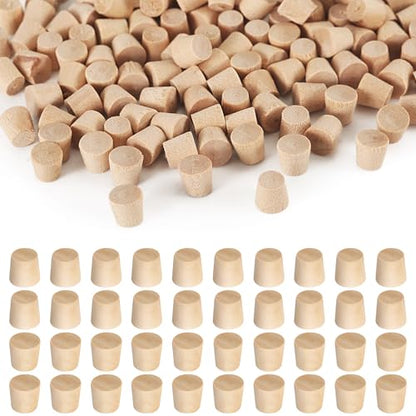NQEUEPN 160pcs Flat Head Wood Plugs, 3/16 Inch Wooden Screw Plugs, Brown - size: 3/16 Inch