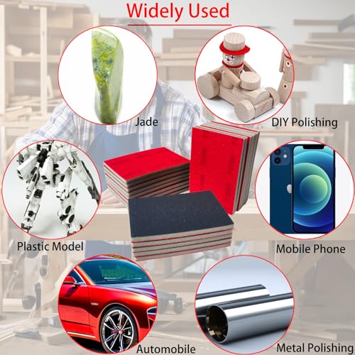 20 PCS 3 x 4 Inch 2000 Grit Sanding Sponge - Hook-and-Loop Backing Sander Sponges Pads - Soft Foam Hand Sand Block Wet Dry Sandpaper for Model Plastic Toy Drywall Metal Wood Furniture Polishin - style: 2000 Grit
