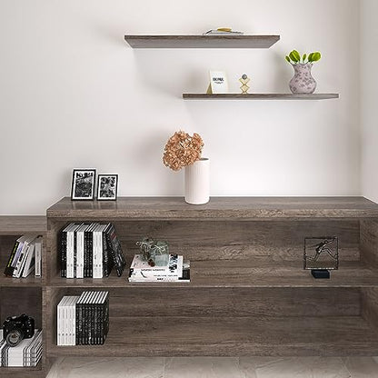 CRE8TIVE 24"x354" Grey Brown Wood Contact Paper Self Adhesive Large Size Wood Grain Wallpaper Peel and Stick Removable Waterproof Thick Decorative Rustic Wood Look Vinyl Paper for Countertops Cabinets - size: 0.9" x 13.9"