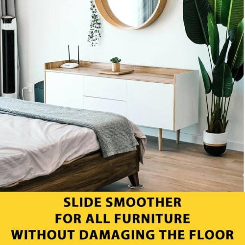 8 Pieces Furniture Sliders, 9 1/2" Sliders for Carpet Hardwood Floors Large Heavy Furniture, Reusable Heavy-Duty Gliders Movers Plastic Moving Pads Protectors (8 PCS 9 1/2" Beige)