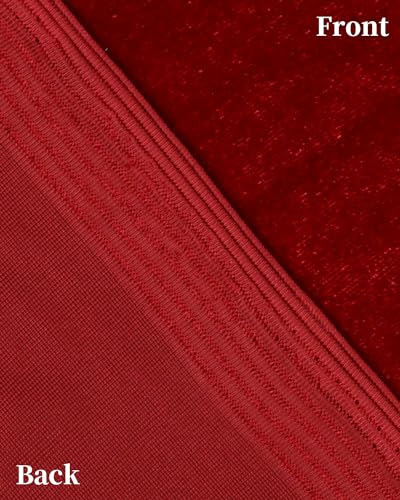 HOTGODEN Red Stretch Velvet Fabric by The Yard: 63" Wide 1 Yards 95% Polyester 5% Spandex Velvet Fabric for DIY Sewing, Upholstery, Apparel, Costume, Craft - color: Red, size: 1 Yard
