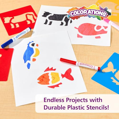 Washable Plastic Animal Stencils - Set of 6 - style: Animals 6PK
