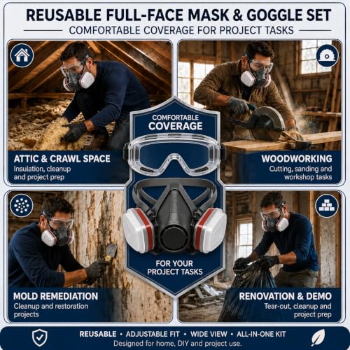 ProX Reusable Face Mask with 20 Filters for DIY Painting & Home Projects