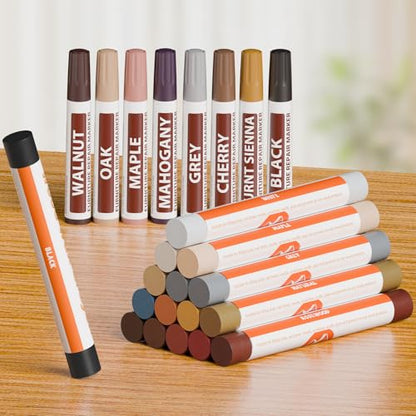 Wood Repair Crayons – 24 Colors, Scratch Filler for Floors & Furniture