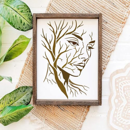 FINGERINSPIRE Tree Branch Face Painting Stencil 8.3x11.7inch with a Brush Hollowed Face Painting Stencils Facial Contours Drawing Template for Crafts Wood Canvas Furniture Wall Decoration - style: Tree Branch Face