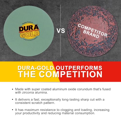 Dura-Gold 5" Green Film Sanding Discs, 220 Grit, Box of 50, Hook & Loop - size: 220-Grit