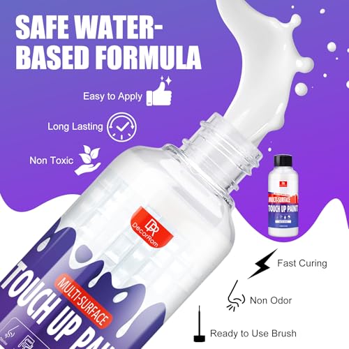 White Touch Up Paint Pen - 7oz Multi Surface Quick-Dry Repair, Fix Scratches, Marks on Walls, Doors, Cabinets, Wood, Furniture, Bathtubs, Tiles & Radiators, Fast-Drying Interior Paint (Glossy + Matte)