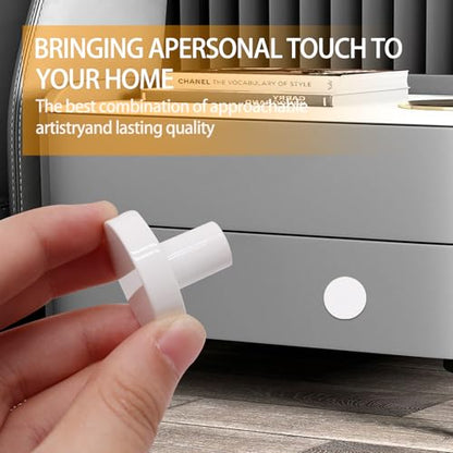 Cabinet Knobs White 6 Pack, White Dresser Knobs Round Knob for Dresser Drawers, Single Hole Cabinet Door Knob Dressers Drawer Pulls Handles - color: White