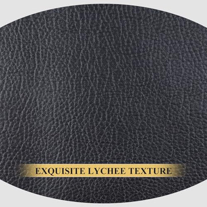Faux Leather 0.7mm Upholstery Fabric by the Yard 55x72 Inch Black - color: Black, size: Pre Cut 2 Yard