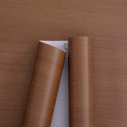 HaiminWallpaper 24" x 393" Wood Contact Paper Peel and Stick Vinyl Roll - color: Brown (03)