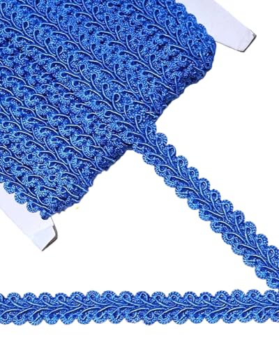 14 Yards Gimp Braid Trim,1/2 inch Gift Wrap Ribbon, Woven Fabric Lace Trim for Upholstery Costume Curtain,Lamp,Jewelry,Decorative Embellishment for Sewing Craft (Royal Blue) - color: Royal Blue