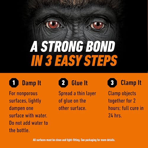 Gorilla Original Glue, Waterproof Polyurethane, Brown, 8 oz - size: 8oz